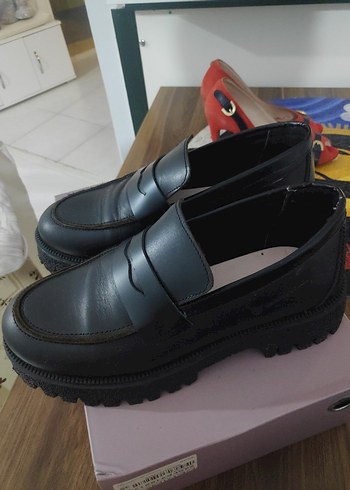 Hammerjack Siyah Tokalı Platform Topuklu Kadın Loafer