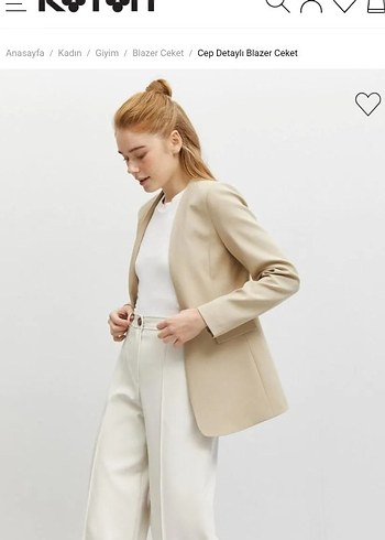 xs Beden Koton Bej Kadın Blazer