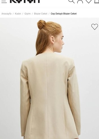 xs Beden ten rengi Renk Koton Bej Kadın Blazer