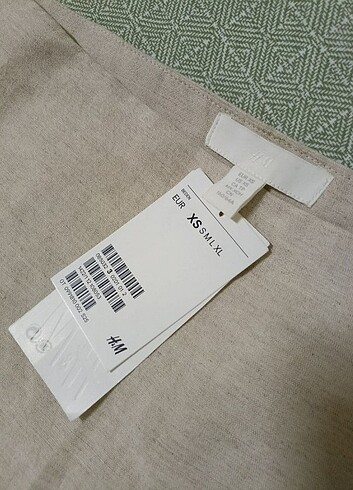 xs Beden beyaz Renk H&M keten mini etek