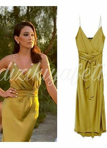 Zara saten elbise