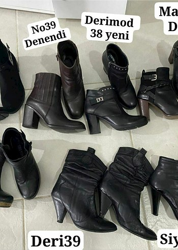 inci İnci Kahverengi Deri Kadın Topuklu Bot