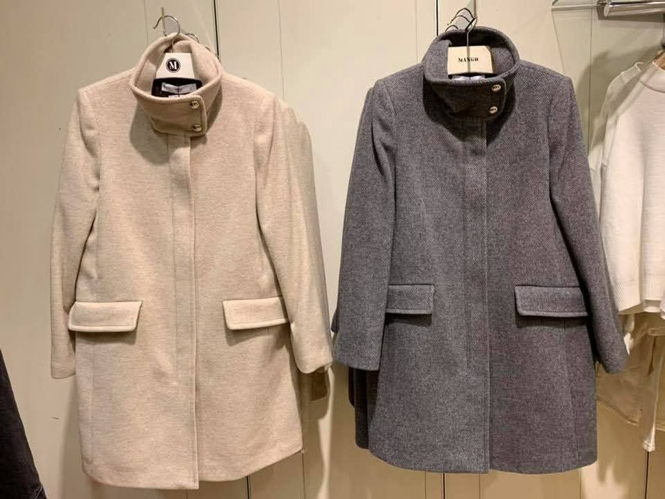 Mango dik yaka bej kaban - Görsel 4