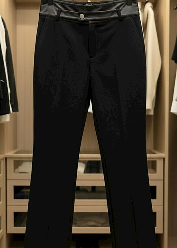 Kadın Siyah Regular Fit Midi Boyfriend Pantolon - Görsel 2