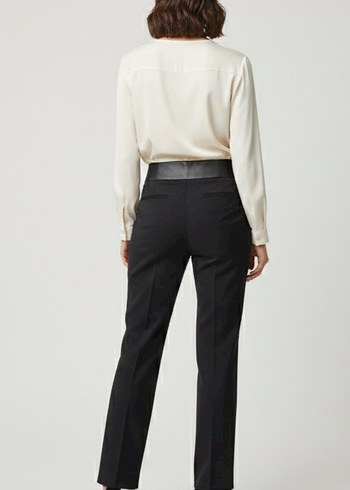 Kadın Siyah Regular Fit Midi Boyfriend Pantolon - Görsel 4