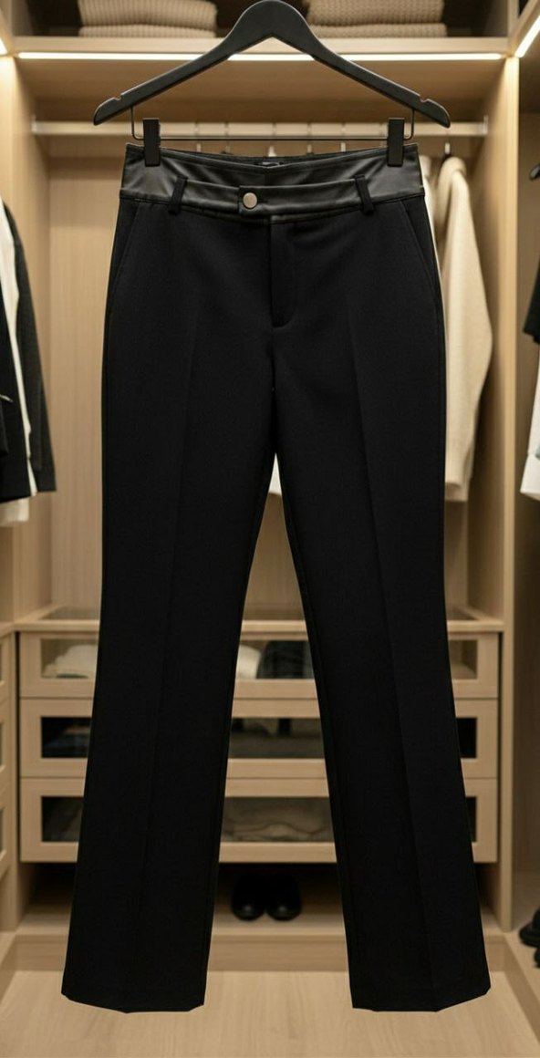 Kadın Siyah Regular Fit Midi Boyfriend Pantolon - Görsel 2