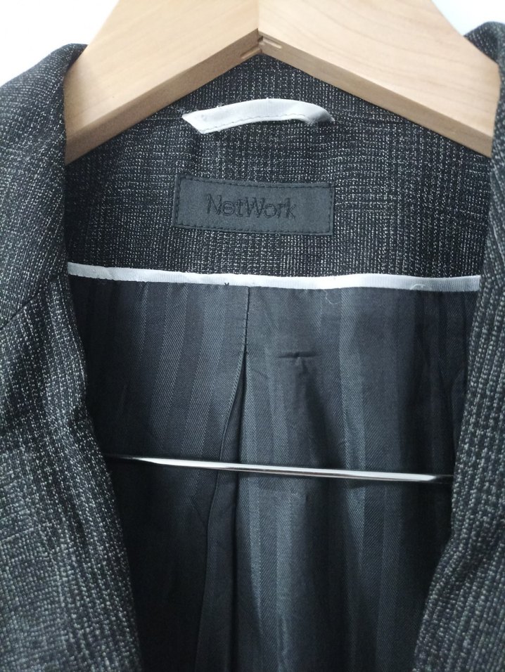 Network Gri Kadın Ofis Blazeri, Düğmeli, Normal Boy - Görsel 5