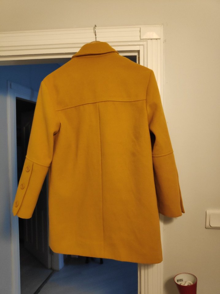 Koton Hardal Rengi Çift Düğmeli Kadın Kaban - Görsel 2