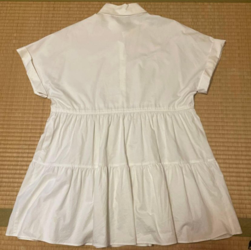 Zara Beyaz Midi Pamuklu Kısa Kollu Elbise - Görsel 4