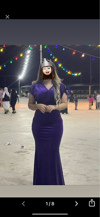 Kadife uzun elbise