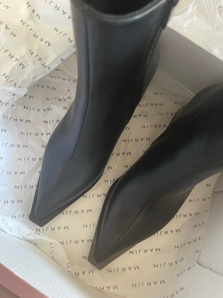 Siyah Deri Tokalı Stiletto Topuklu Kadın Bot - Görsel 4