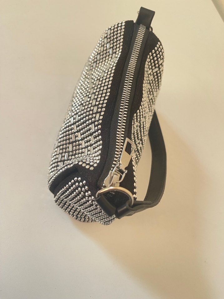 Siyah Deri Çivili Rock Punk Çanta - Görsel 2