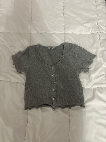 bershka gri crop