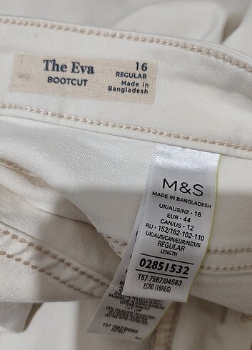 xxl Beden beyaz Renk Marks And Spencer Bootcut Streç Jean