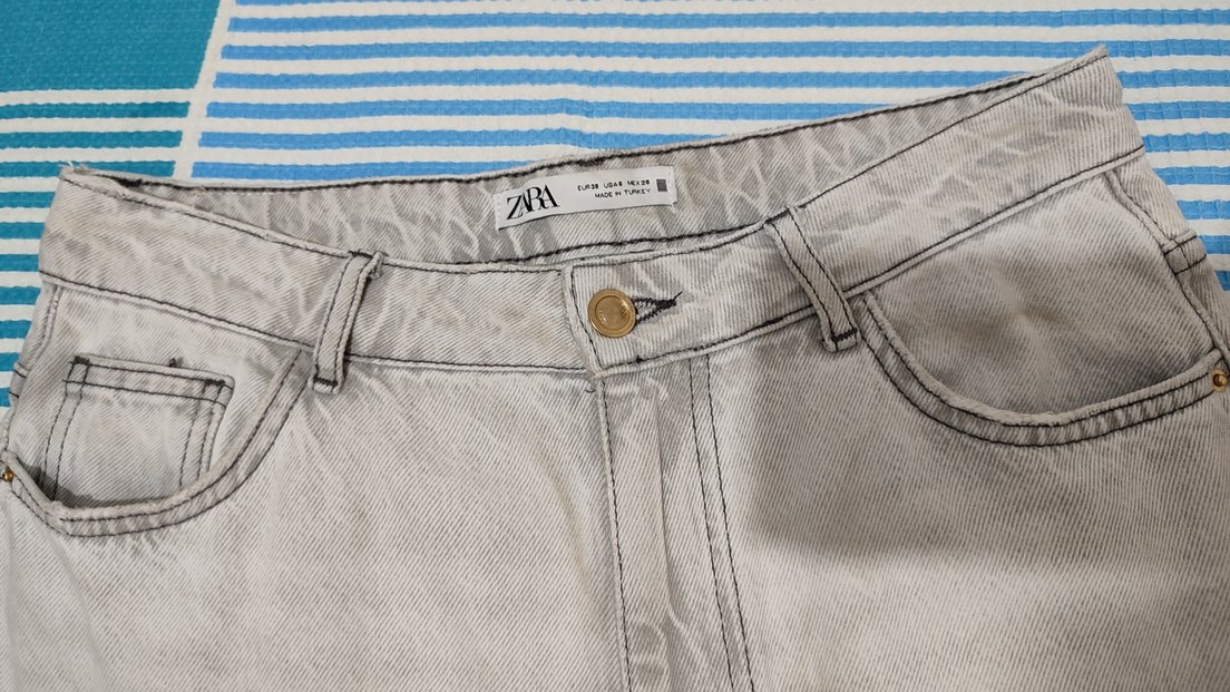 Zara Baggy Gri Denim Pantolon - Görsel 4