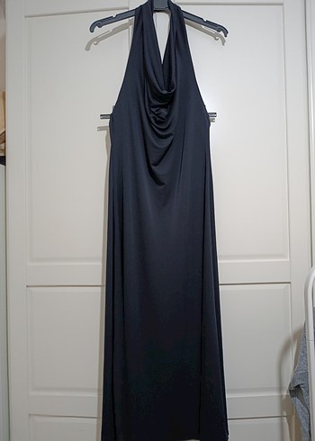 Mango Siyah Halter Yaka Sentetik Elbise - Görsel 2