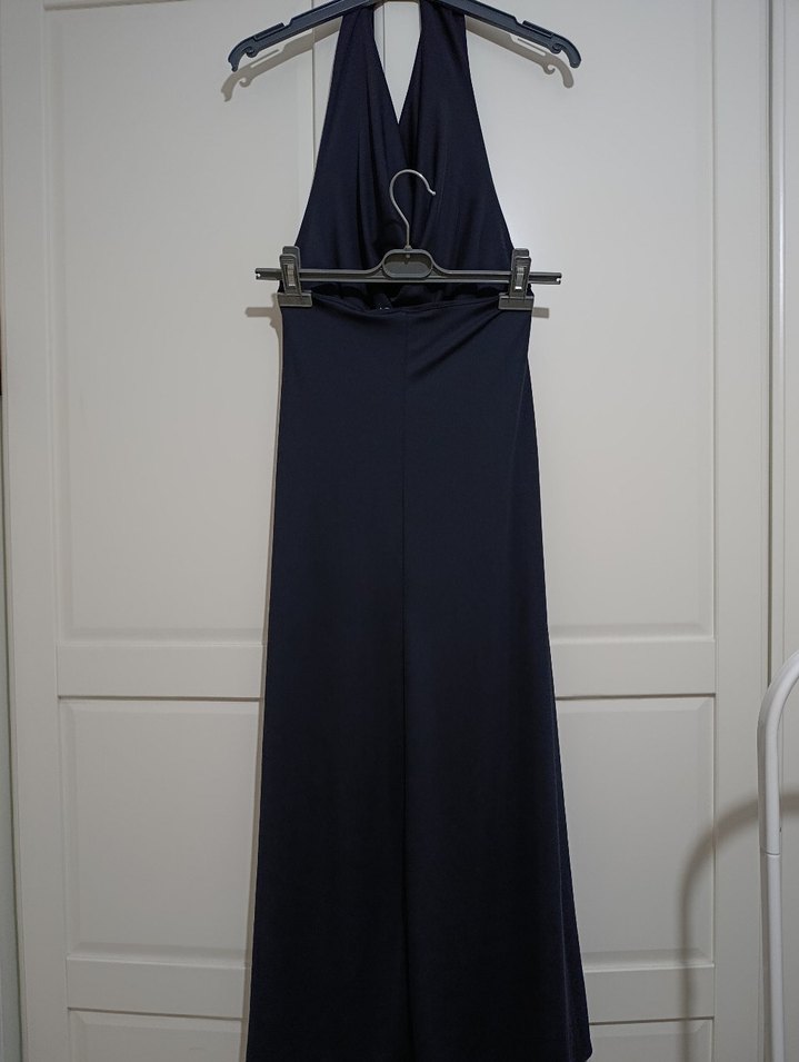 Mango Siyah Halter Yaka Sentetik Elbise - Görsel 4