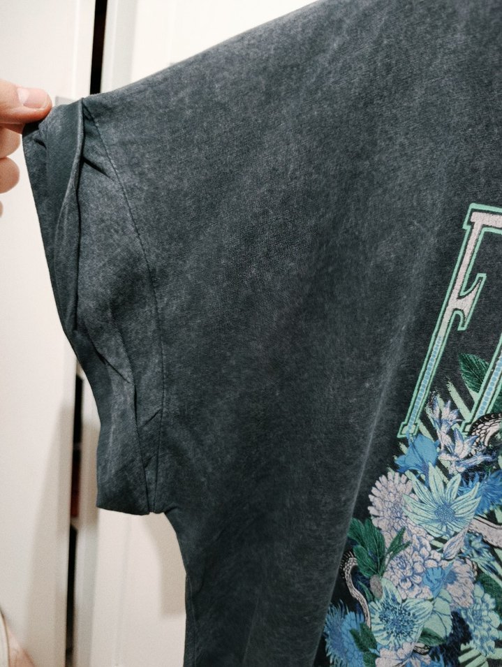 Bershka Gri Baskılı Tişört - Görsel 3