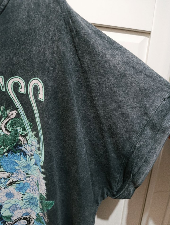 Bershka Gri Baskılı Tişört - Görsel 4