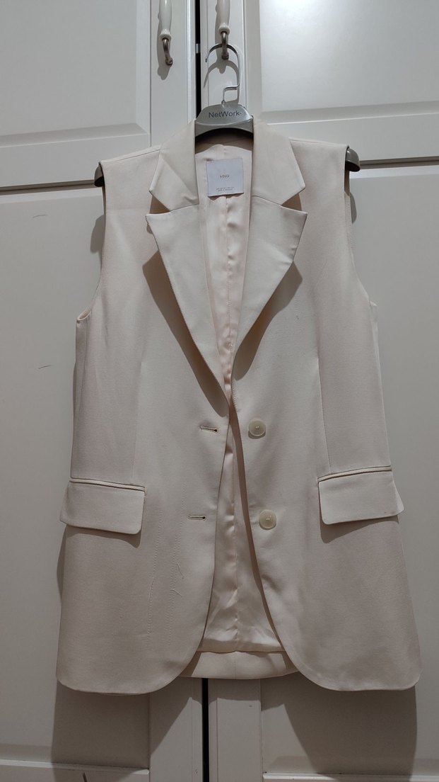 Mango Ekru Yelek - Görsel 2