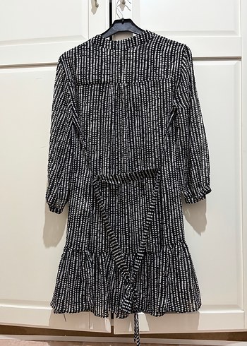 Network Puantiyeli Uzun Kollu Midi Elbise - Görsel 5