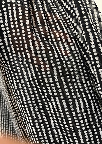 Network Puantiyeli Uzun Kollu Midi Elbise - Görsel 6