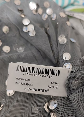 Zara Pullu Transparan Crop T-shirt Bluz - Görsel 7