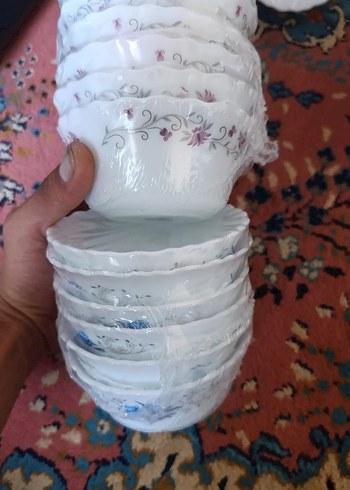 Paşabahçe Beyaz Desenli Yiyecek Kabı Seti