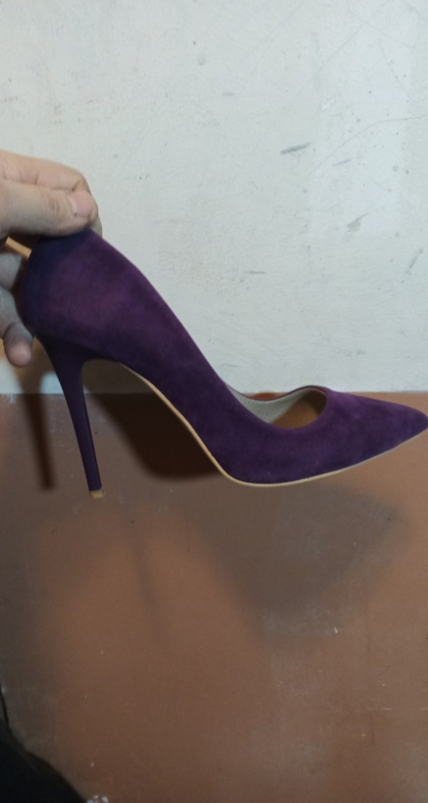 Mor Süet Stiletto Kadın Ayakkabı - Görsel 2