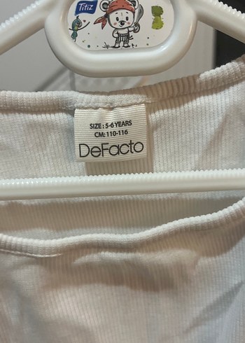 Beyaz Uzun Kollu Çocuk bluz  6 yaş - Görsel 3