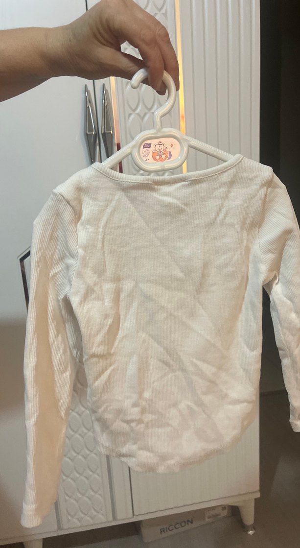 Beyaz Uzun Kollu Çocuk bluz  6 yaş - Görsel 2