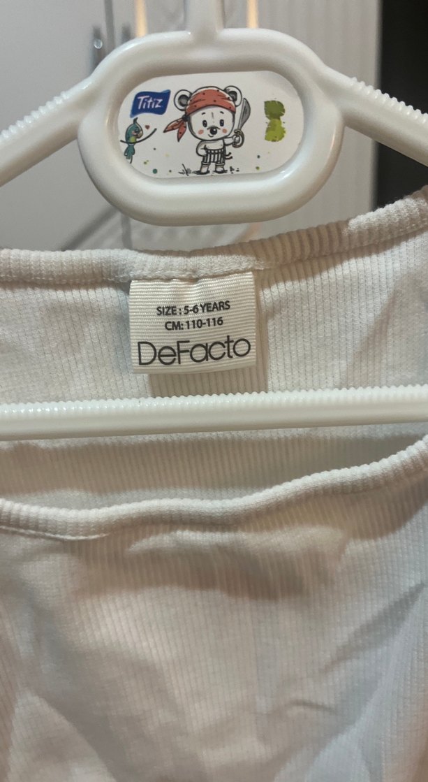 Beyaz Uzun Kollu Çocuk bluz  6 yaş - Görsel 3