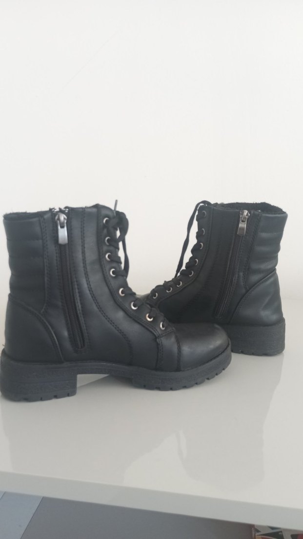 Tokalı Siyah Deri Punk Botlar - Görsel 3