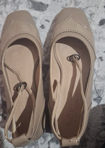 Bej Kadın Dolgu Topuklu Babet - Görsel 2