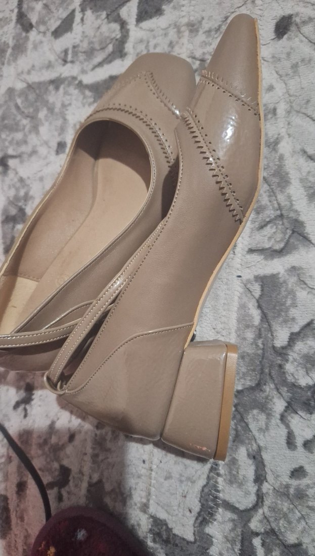 Bej Kadın Dolgu Topuklu Babet - Görsel 4
