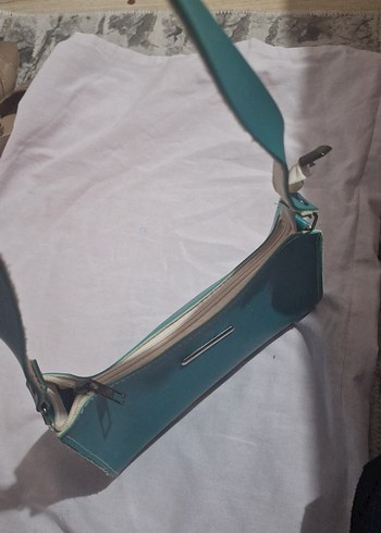 Turkuaz Deri Kadın Omuz Çantası - Görsel 2