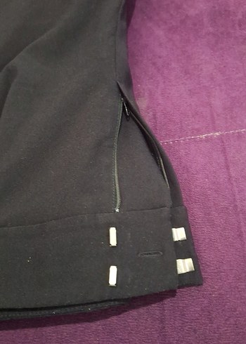 Kadın Siyah Midi Kumaş Pantolon - Görsel 2