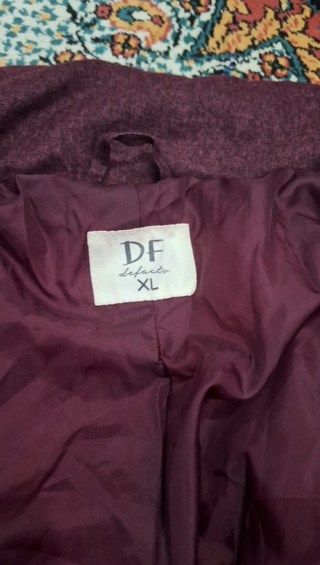 Bordo Kadın Midi Mont Fermuarlı - Görsel 2