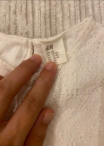 12-18 Ay Beden Beyaz Dantel H&M Bebek Elbise