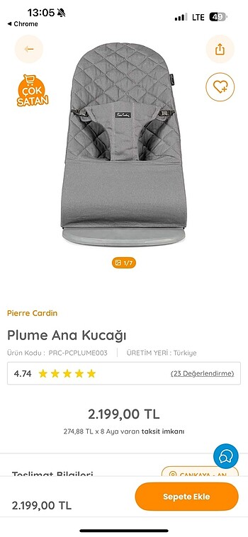 Diğer Beden Pierre Cardin Plume Ana Kucağı