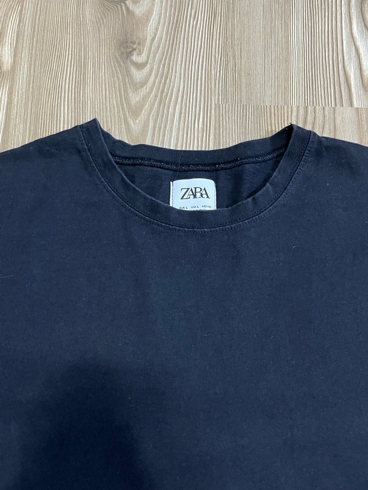 Zara Siyah Basic Tişört - Görsel 2