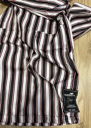 Çizgili Kapüşonlu Erkek Yağmurluk - Görsel 5