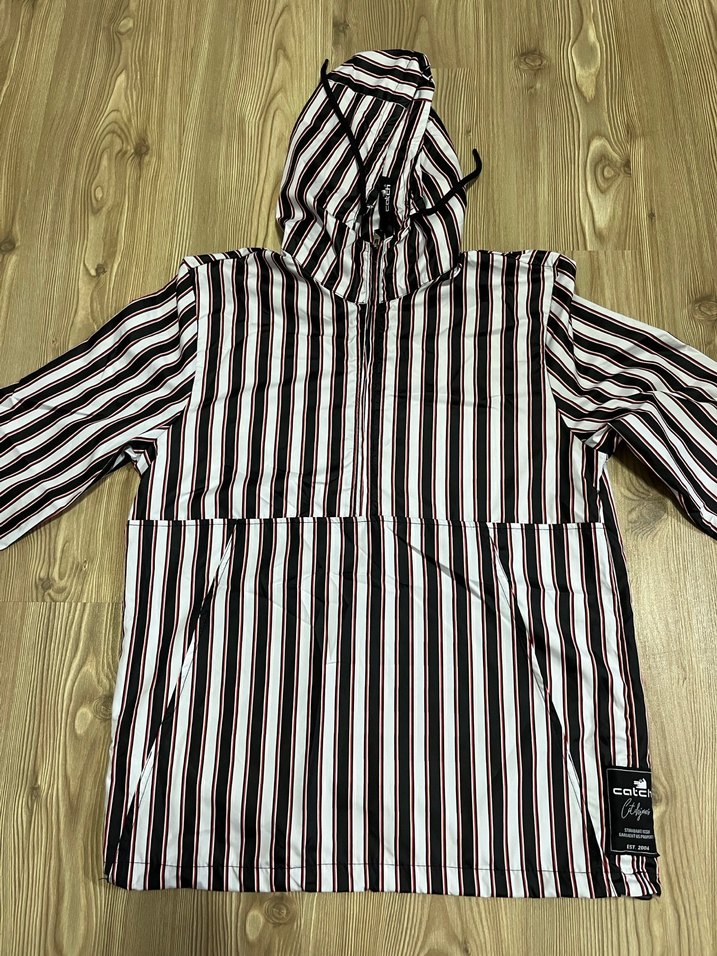 Çizgili Kapüşonlu Erkek Yağmurluk - Görsel 2