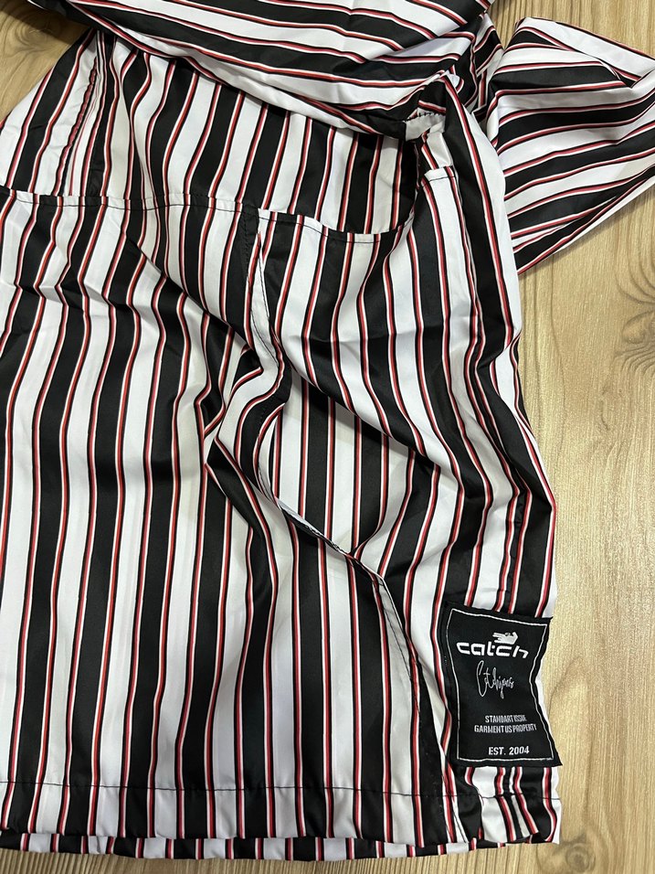 Çizgili Kapüşonlu Erkek Yağmurluk - Görsel 5