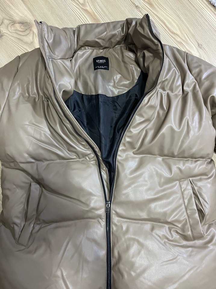 Kahverengi Deri Erkek Kışlık Mont - Görsel 3