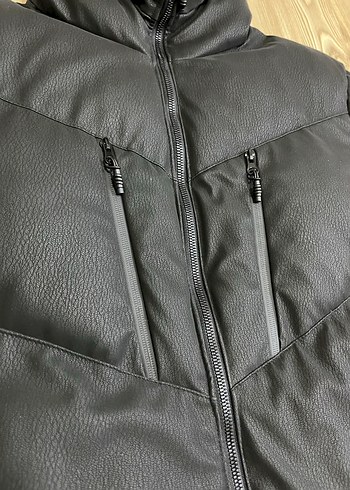 Siyah Deri Erkek Mont - Görsel 3