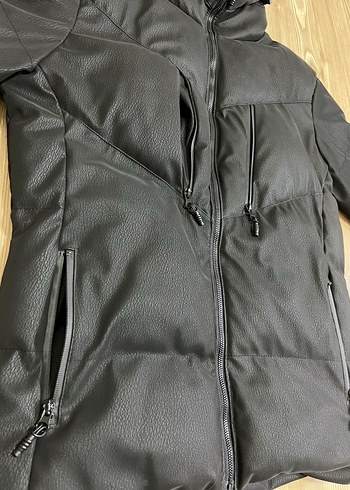 Siyah Deri Erkek Mont - Görsel 6
