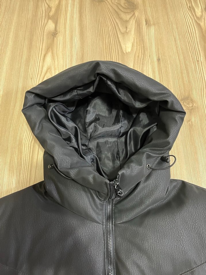 Siyah Deri Erkek Mont - Görsel 4