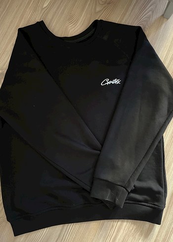 Siyah Baskılı Erkek Sweatshirt