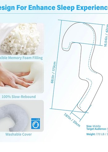 Yan yatanlar için yastık 170cm - Görsel 2